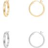 PAVOI 14K Gold Plated 925 Sterling Silver Post Lightweight Hoops | 20mm – 30mm Earring | Gold Hoop Earrings for Women(Yellow & White Gold)