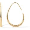 PAVOI 14K Gold Plated 925 Sterling Silver Post Lightweight Teardrop Hoop Earrings for Women | Large Oval Pull-Through Statement Earrings(Yellow Gold)