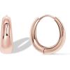 PAVOI 14K Gold Plated 925 Sterling Silver Post Small Chunky Hoops Earrings | Thick Lightweight Gold Hoop Earrings for Women(Rose Gold)