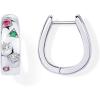 PAVOI 14K Gold Plated 925 Sterling Silver Posts Chunky Huggie Earrings for Women | Multi-Colored Cubic Zirconia Statement Hoop Earrings(White Gold)