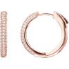 PAVOI 14K Gold Plated 925 Sterling Silver Posts Cubic Zirconia Hoop Earrings for Women | Halo CZ Gold Huggie Hoops(Rose Gold)