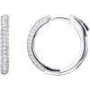PAVOI 14K Gold Plated 925 Sterling Silver Posts Cubic Zirconia Hoop Earrings for Women | Halo CZ Gold Huggie Hoops(White Gold)