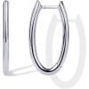 PAVOI 14K Gold Plated 925 Sterling Silver Posts Geometric Hoop Earrings for Women | Trendy Geo Long Oval U-Shaped Link Triangle Huggie Hoops Earring(Oval)