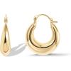 PAVOI 14K Gold Plated 925 Sterling Silver Posts Oval Chunky Hoop Earrings for Women – Trendy Statement Thick Gold Hoops – Lightweight Dangle Earrings(Yellow Gold)