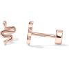 PAVOI 14K Gold Plated 925 Sterling Silver Posts Pair of Flat Back Stud Earrings for Women | Cartilage Helix Piercing | Heart Moon Snake Smiley Butterfly Yin and Yang North Star Earring(Snake)
