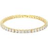PAVOI 14K Gold Plated Cubic Zirconia Classic Tennis Bracelet | Gold Bracelets for Women | 4mm CZ, Size 6.5-7.5 Inch(Yellow Gold)