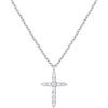 PAVOI 14K Gold Plated Cubic Zirconia Cross Necklace for Women | Cross Faith Pendant Necklaces(White Gold)