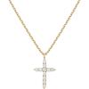 PAVOI 14K Gold Plated Cubic Zirconia Cross Necklace for Women | Cross Faith Pendant Necklaces(Yellow Gold)