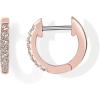 PAVOI 14K Gold Plated Cubic Zirconia Cuff Earrings Huggie Stud(Rose Gold)