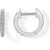 PAVOI 14K Gold Plated Cubic Zirconia Cuff Earrings Huggie Stud(White Gold)