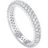 PAVOI 14K Gold Plated Cubic Zirconia Double Row Eternity Band for Women(White Gold)