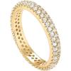 PAVOI 14K Gold Plated Cubic Zirconia Double Row Eternity Band for Women(Yellow Gold)