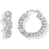 PAVOI 14K Gold Plated Cubic Zirconia Hoop Earrings for Women – Bridal CZ Hoop Earrings with Simulated Diamonds – Inside Out Cubic Zirconia Wedding Jewelry for Brides & Bridesmaids(White Gold)