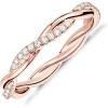 PAVOI 14K Gold Plated Cubic Zirconia Twisted Rope Eternity Band for Women(Rose Gold)