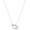 PAVOI 14K Gold Plated Dainty Interlock Pendant Necklace for Women | Circle Link Pendant Necklaces(White Gold)