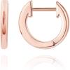 PAVOI 14K Gold Plated Ear Cuff | Gold Huggie Earrings for Women | Dainty Cuff Earrings & Small Hoops | Trendy Fashion Jewelry(Rose Gold)