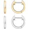PAVOI 14K Gold Plated Ear Cuff | Gold Huggie Earrings for Women | Dainty Cuff Earrings & Small Hoops | Trendy Fashion Jewelry(Yellow & White Pack)