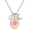 PAVOI 14K Gold Plated Engraved Coin Pendant Necklaces for Women | Byzantine Coin Pendants | Bohemian Necklace(Rose Gold)