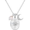 PAVOI 14K Gold Plated Engraved Coin Pendant Necklaces for Women | Byzantine Coin Pendants | Bohemian Necklace(White Gold)