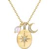 PAVOI 14K Gold Plated Engraved Coin Pendant Necklaces for Women | Byzantine Coin Pendants | Bohemian Necklace(Yellow Gold)