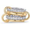 PAVOI 14K Gold Plated Interlocked Stackable Rings for Women – Statement Mixed Metals Multi Ring Stack – Cubic Zirconia Two-Toned Connected Bands Stacking Jewelry(Two-Toned)