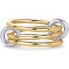 PAVOI 14K Gold Plated Interlocked Stackable Rings for Women – Statement Mixed Metals Multi Ring Stack – Cubic Zirconia Two-Toned Connected Bands Stacking Jewelry(Yellow Gold)