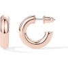 PAVOI 14K Gold Plated Lightweight Chunky Open Hoops for Women | Trendy Gold Hoop Earrings(Rose Gold)