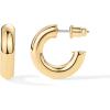 PAVOI 14K Gold Plated Lightweight Chunky Open Hoops for Women | Trendy Gold Hoop Earrings(Yellow Gold)