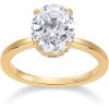 PAVOI 14K Gold Plated Oval Engagement Ring for Women – Hidden Halo 2.5CT Cubic Zirconia Promise Ring – Wedding Band(Yellow Gold)