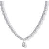 PAVOI 14K Gold Plated Pear Tennis Necklaces for Women – Cubic Zirconia Tennis Necklace with Drop for Brides & Bridesmaids – Cute Simulated Diamond Chain Trendy Wedding Jewelry(White Gold)