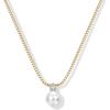 PAVOI 14K Gold Plated Pearl Pendant Necklaces for Women – Dainty Pearl Necklace Drop with Cubic Zirconia – Simple Wedding Jewelry for Brides & Bridesmaids(Yellow Gold)