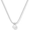 PAVOI 14K Gold Plated Pearl Pendant Necklaces for Women – Dainty Pearl Necklace Drop with Cubic Zirconia – Simple Wedding Jewelry for Brides & Bridesmaids(White Gold)