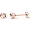 PAVOI 14K Gold Plated Solid 925 Sterling Silver Posts Dainty Ball Stud Flatback Earrings for Women – Cartilage Helix Piercing Jewelry – Small Screwbacks Stud Earrings for Women(Rose Gold)