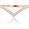 PAVOI 14K Gold Plated Sparkling Wishbone ‘V’ Ring for Women with Cubic Zirconia(Rose Gold)