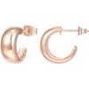 PAVOI 14K Gold Plated Thick Dome Huggie Earrings for Women – 925 Sterling Silver Posts Small Wide Round Hoop Earrings(Rose Gold)