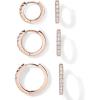 PAVOI 18K Gold Plated 925 Sterling Silver Posts 3 Pairs Hoop Earrings Set for Women | Huggie Earring Pack(Cubic Zirconia)