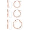 PAVOI 18K Gold Plated 925 Sterling Silver Posts Small Hoop Earrings for Women – Trendy Geometric Plain Chunky Huggie Earscape Piercing Pack – Everyday Gold Hoop Earrings Set(Thin Hoops)