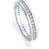 PAVOI 18K Gold Plated Stacking Tiny Cubic Zirconia Band | Eternity Rings for Women | Thumb Ring(White Gold)