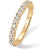 PAVOI 18K Gold Vermeil Plated 0.45CT Moissanite Wedding Bands for Women – Sterling Silver Eternity Rings for Women – Stackable Moissanite Eternity Band Anniversary Ring Jewelry Gifts(Yellow Gold)