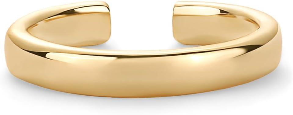 imagePAVOI 18K Gold Plated Adjustable Toe Rings for Women  Trendy CrissCross and Classic Band Toe Ring3 Millimeters