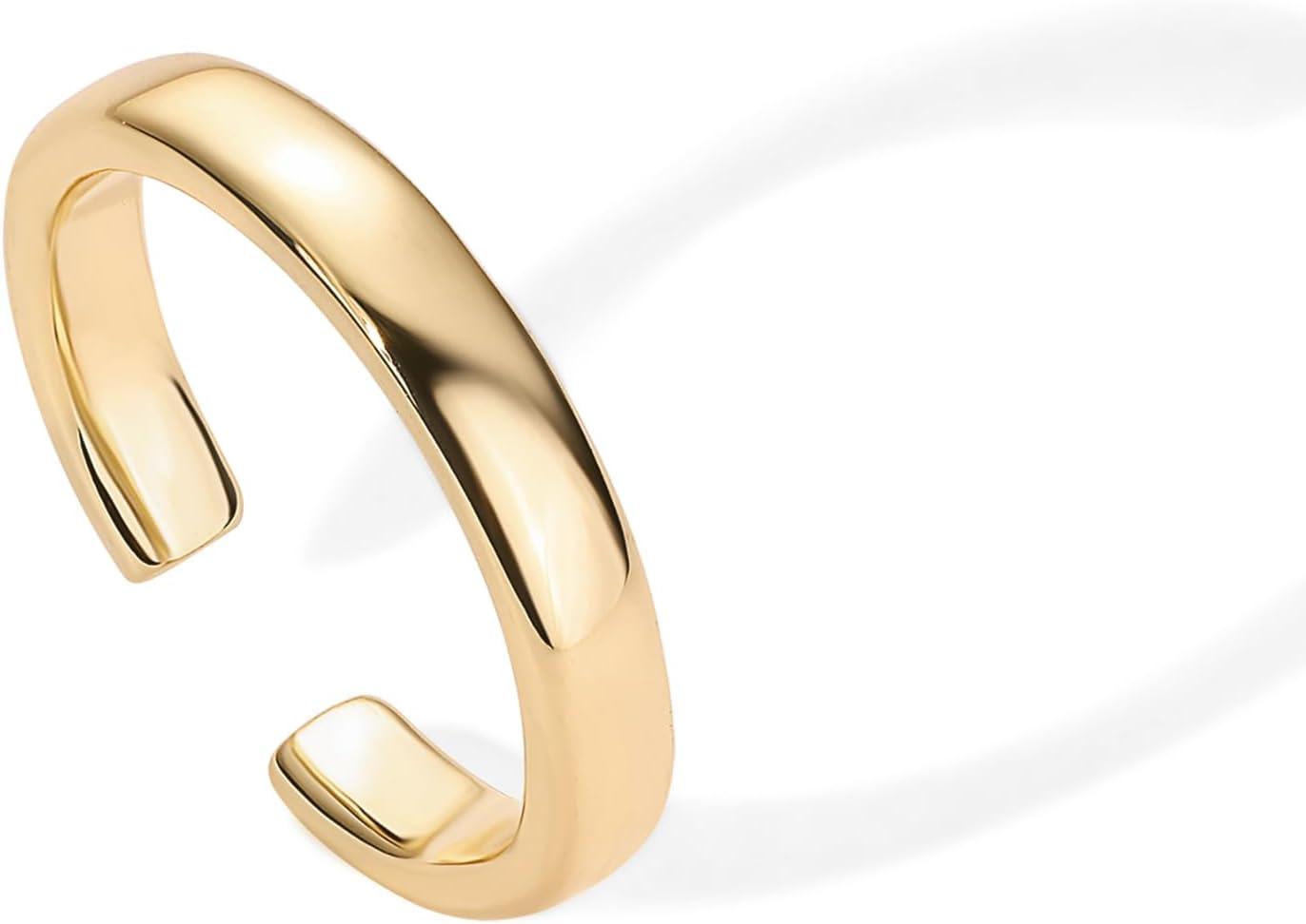 imagePAVOI 18K Gold Plated Adjustable Toe Rings for Women  Trendy CrissCross and Classic Band Toe Ring3 Millimeters