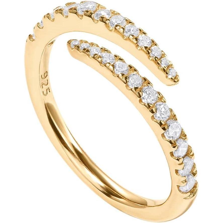 imagePAVOI 14K Gold Plated Cubic Zirconia Open Twist Eternity Band for WomenYellow Gold