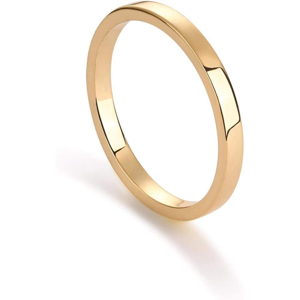 imagePAVOI 14K Gold Plated Twist Stacking Ring  Bands for WomenYellow Gold