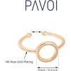 PAVOI 14K Gold Karma Open Circle Ring | Gold Plated Adjustable Rings for Women | Stackable Rings(Rose Gold)