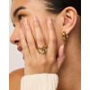 PAVOI 14K Gold Plated Chunky Interlock Statement Ring for Women | Interloop Band Thick Link Stackable Rings(Yellow Gold)