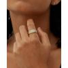 PAVOI 14K Gold Plated Chunky Ring | Cubic Zirconia Stackable Rings | Chunky Wide Band for Women(White Gold)