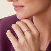 PAVOI 14K Gold Plated Chunky Signet Ring for Women | Women’s Stackable Bands(White Gold)