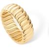 PAVOI 14K Gold Plated Chunky Statement Ring | Chunky Stackable Wide Band for Women(Yellow Gold)