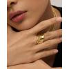 PAVOI 14K Gold Plated Chunky Statement Ring for Women | Stainless Steel Hypoallergenic Wide Stackable Rings(Yellow Gold)