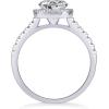 PAVOI 14K Gold Plated Square Halo Engagement Rings | Premium Cubic Zirconia Promise Eternity Ring for Women | Wedding Bands(White Gold)